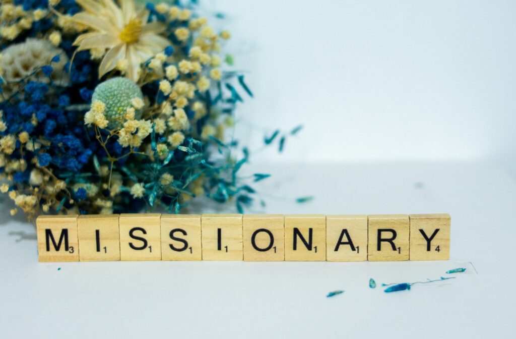 Phtoto of Scrabble tiles spelling "Missionary" by Alex Shute on Unsplash.
